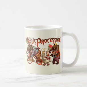 Circus Procession Elephant Antique Art Coffee Mug