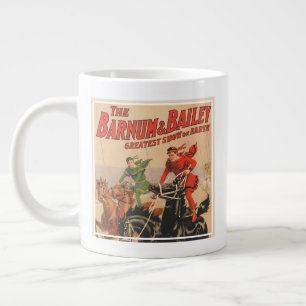 Circus Races With Men Straddling Two Horses. Large Coffee Mug