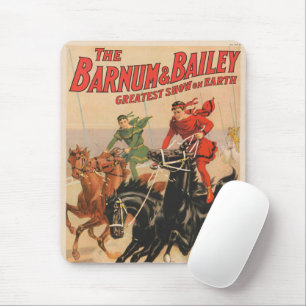 Circus Races With Men Straddling Two Horses. Mouse Mat