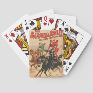 Circus Races With Men Straddling Two Horses. Playing Cards