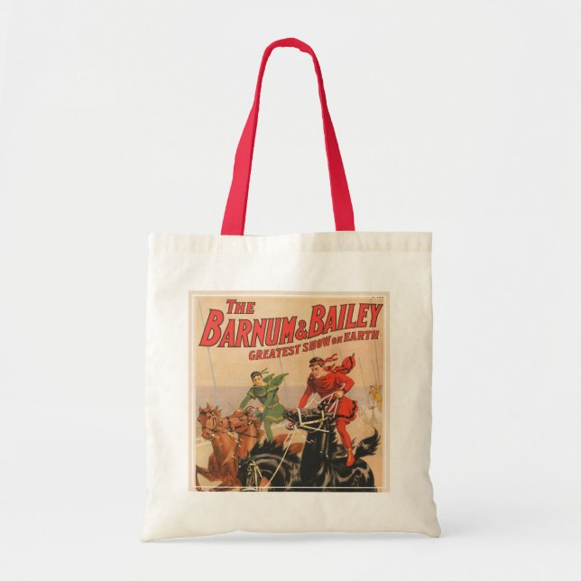 Circus Races With Men Straddling Two Horses. Tote Bag (Front)