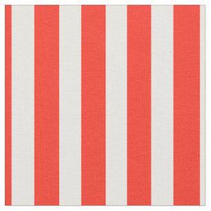 Circus Red and White Cabana Stripes Fabric