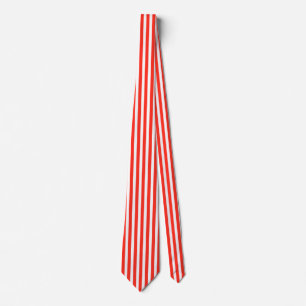 Circus Red and White Cabana Stripes Tie