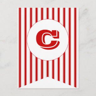 Circus Red Party Flag Bunting Banner Post Card