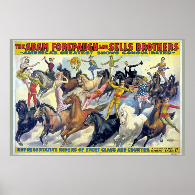 Circus Riders Vintage Theatre Poster (Front)