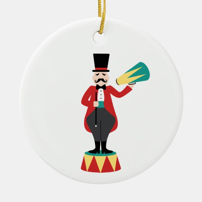 Circus Ringmaster Ceramic Tree Decoration (Front)