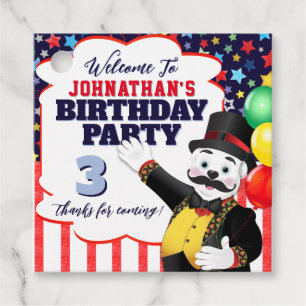 Circus Ringmaster Polar Bear Thank You Favour Tags
