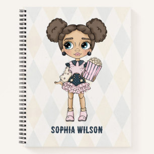 Circus School Pink Cute Girl Notebook