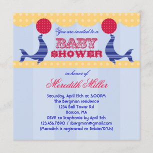 Circus Seal Baby Shower Invitation