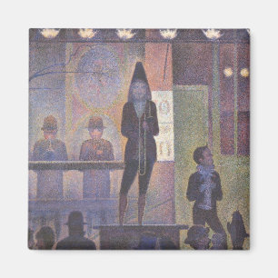 Circus Sideshow by Georges Seurat, Vintage Art Magnet