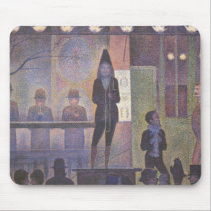 Circus Sideshow by Georges Seurat, Vintage Art Mouse Mat