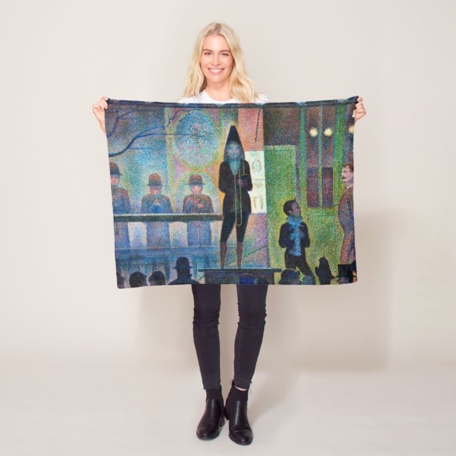 Circus Sideshow, Seurat Fleece Blanket (In Situ)