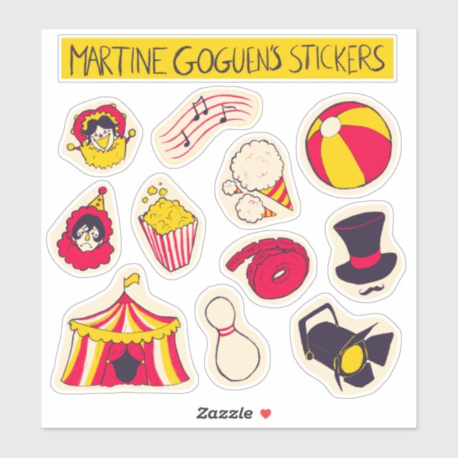 Circus Sticker Sheet by M. Goguen (Sheet)