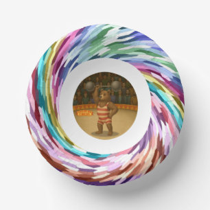 Circus strong-bear paper plate