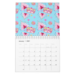 Circus Tent Ball Yellow Stars Vintage Entertainmen Calendar
