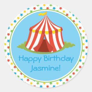 Circus Tent Big Top Personalised Classic Round Sticker