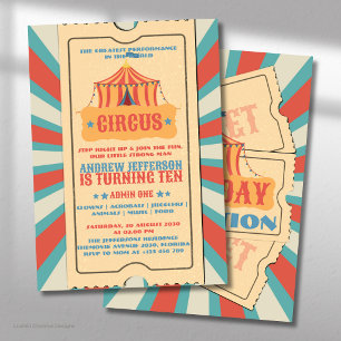 Circus Tent Birthday Carnival Party Invitation