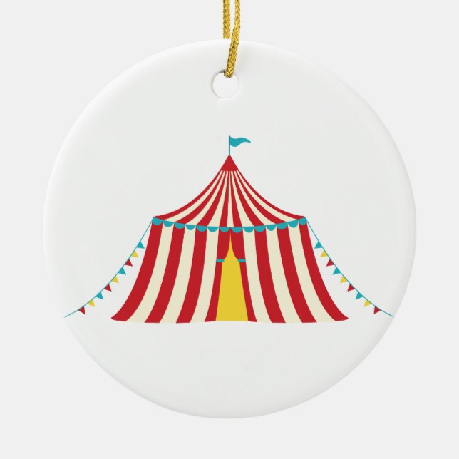 Circus Tent Ceramic Tree Decoration (Front)