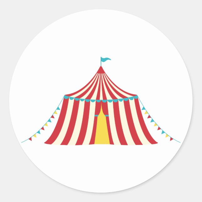 Circus Tent Classic Round Sticker (Front)