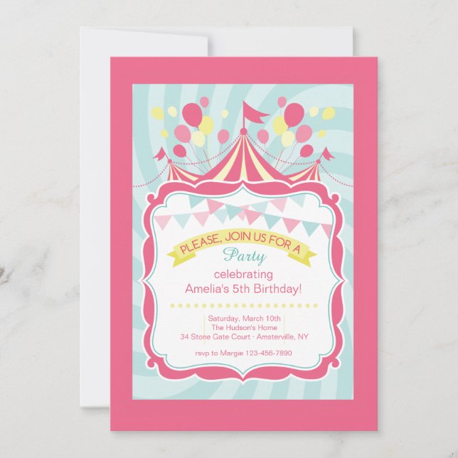 Circus Tent Invitation (Front)