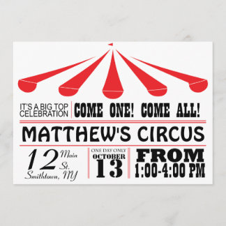 Circus Tent Party Invitation
