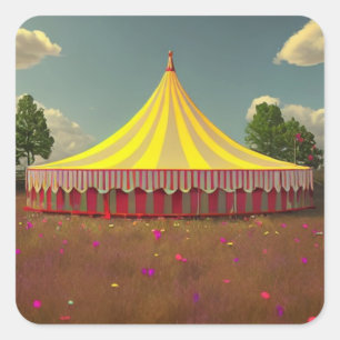 Circus Tent Square Sticker