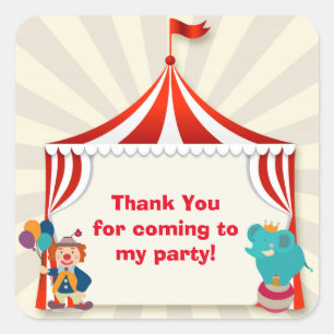 Circus Tent Square Sticker