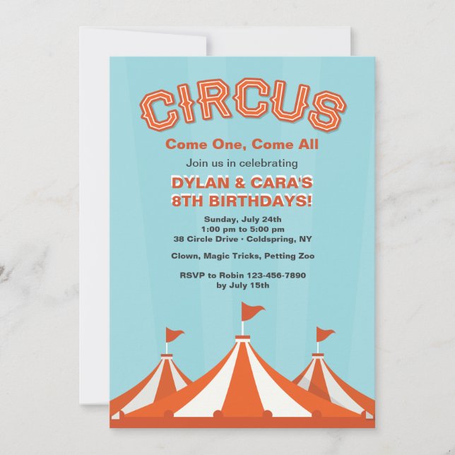 Circus Tents Invitation (Front)