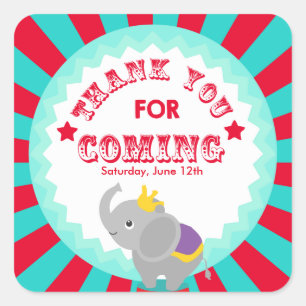 Circus Thank you favour tag
