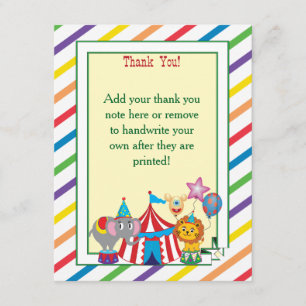 Circus Thank You Note Card