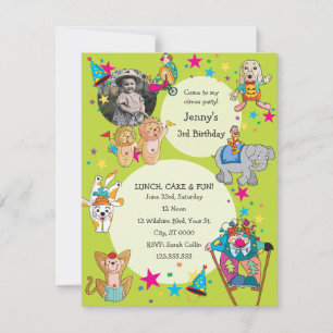 Circus Theme Children's Birthday Party Invitation