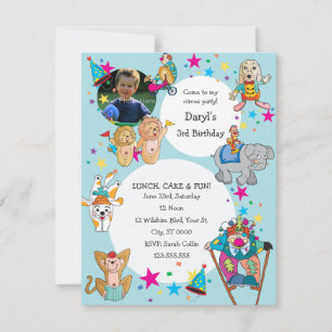 Circus Theme Children's Birthday Party Invitation