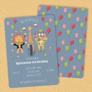 Circus Theme Child's Birthday Invitation