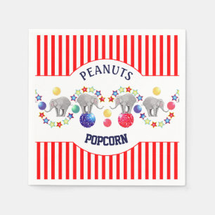 Circus Theme Elephant Birthday Party Napkin