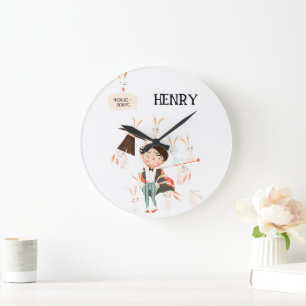Circus Theme Nursery Decor Large Clock