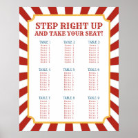 Circus Theme Seating Chart Board