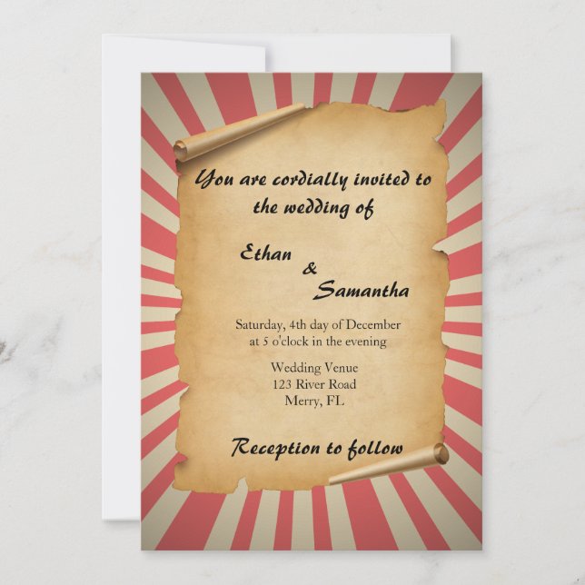 Circus Theme Wedding Invitation (Front)