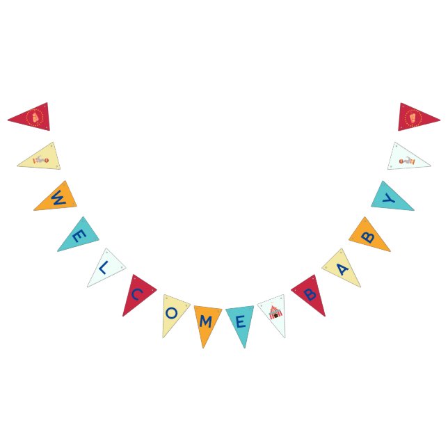 Circus Theme Welcome Baby Shower  Bunting (All)