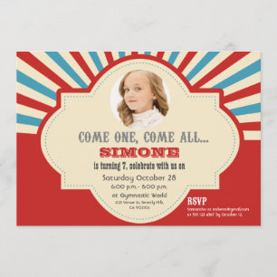 Circus Themed   Birthday Invitation
