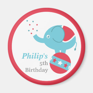 Circus Themed Birthday Party Favour with Elephant Magnet