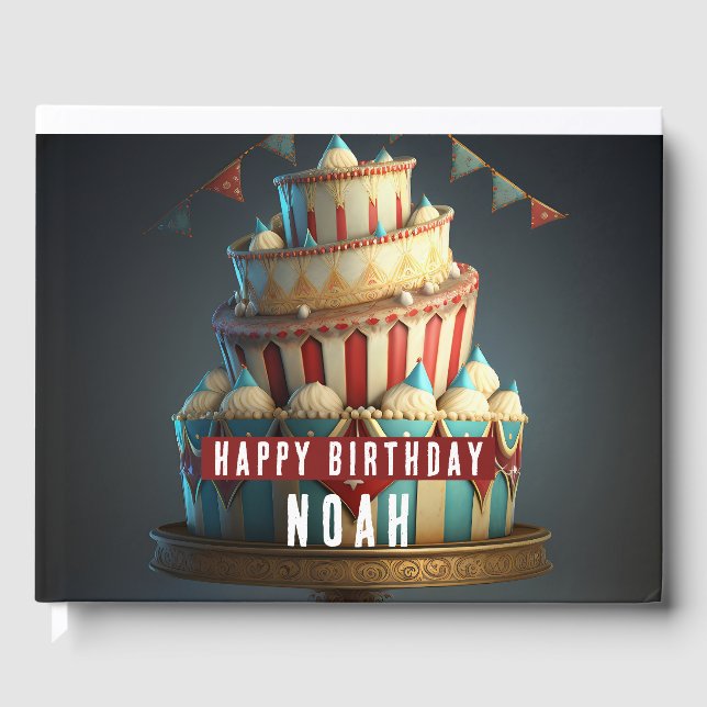 Circus themed Birthdays Guest Book (Front)