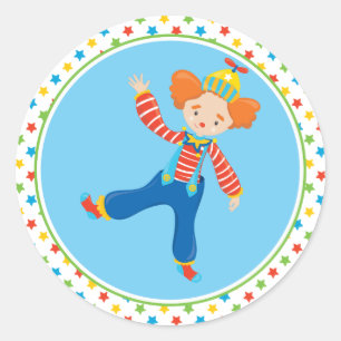 Circus Themed Funny Clown Classic Round Sticker