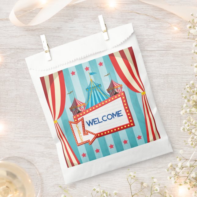 Circus Themed Welcome  Favour Bags (Clipped)