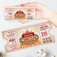 Circus Ticket First Birthday Invitation