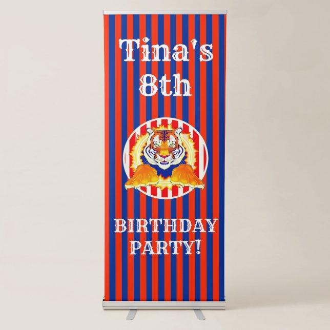 Circus Tiger Birthday stand-up banner (Front)