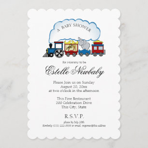 Circus Train Baby Shower Invitation