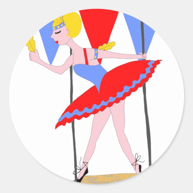 Circus Trapeze Artist Circus Party Classic Round Sticker (Front)