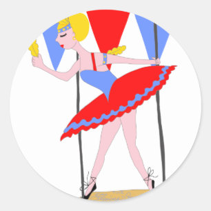Circus Trapeze Artist Circus Party Classic Round Sticker