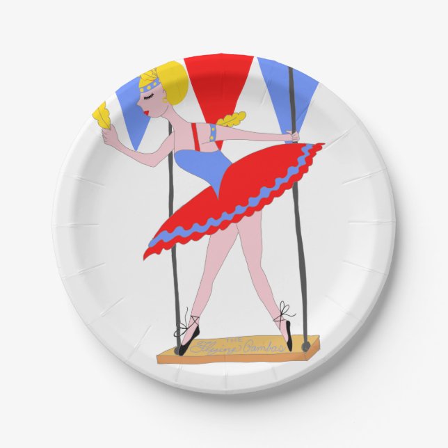 Circus Trapeze Artist Circus Party Paper Plate (Front)