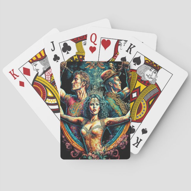 Circus Trapeze Artists Performer Cirque Vaudeville Playing Cards (Back)